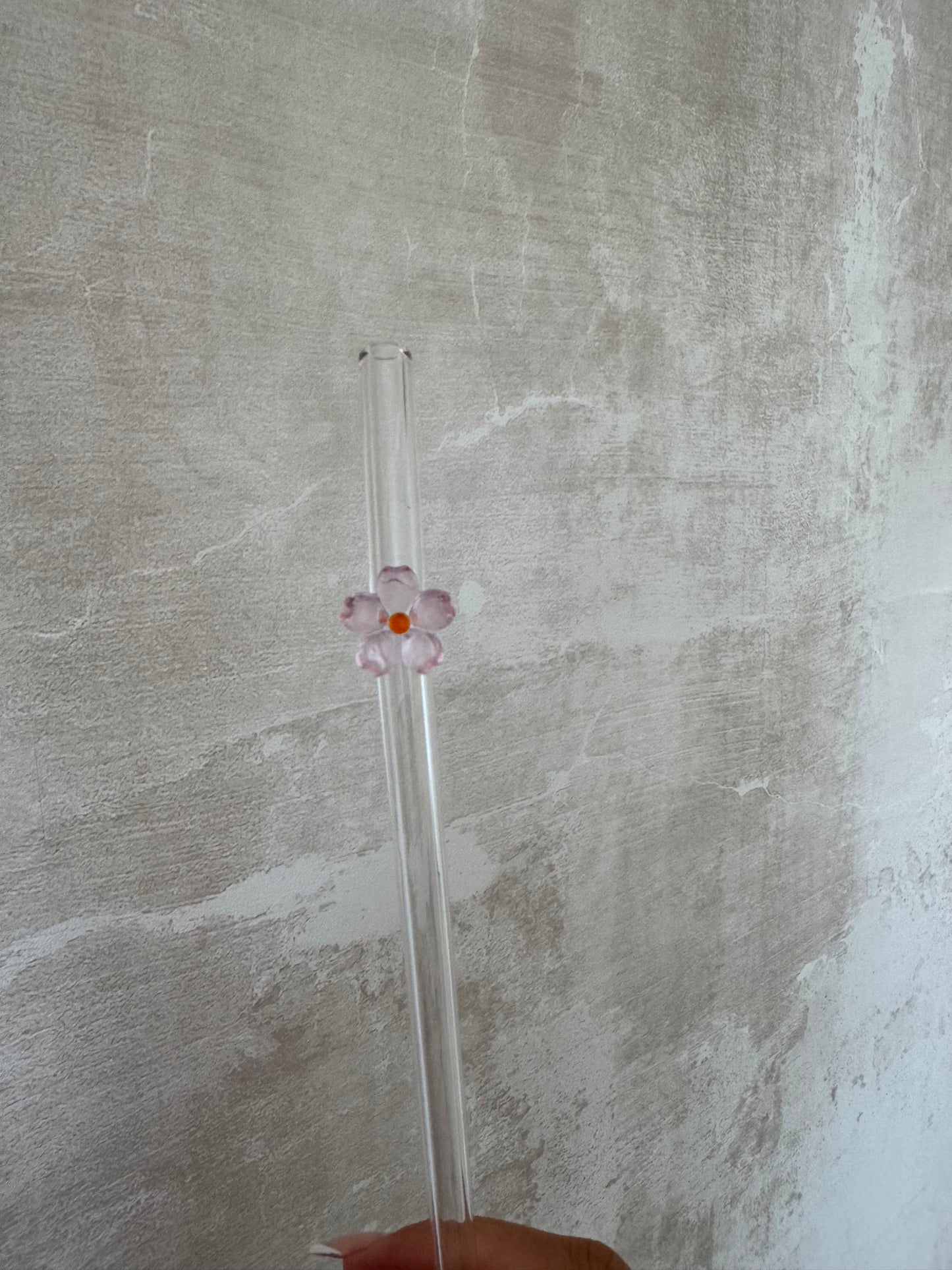Glasstrohhalm rosa Blume