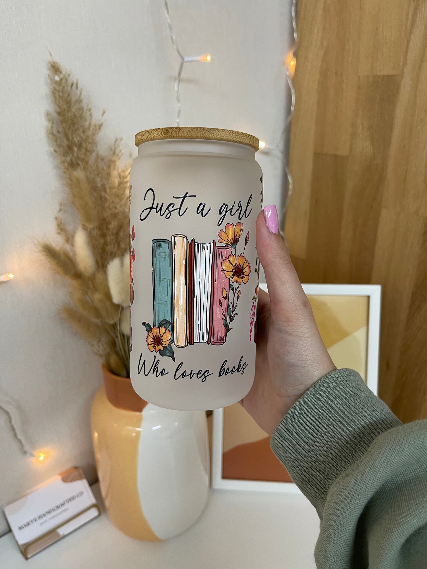 Trinkglas just a girl who loves books 470ml