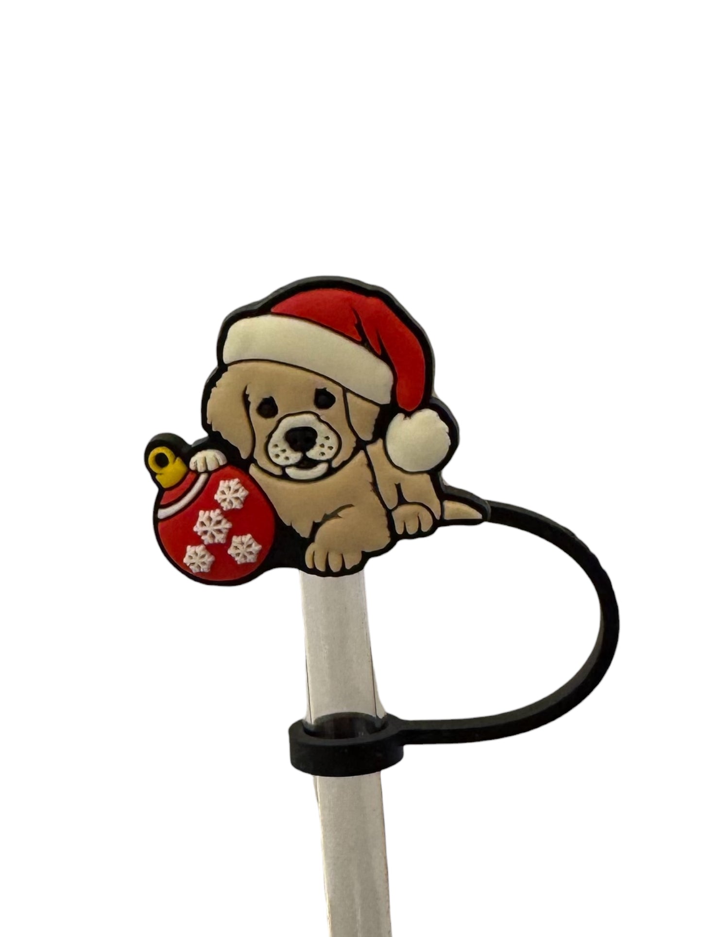 Strohhalmtopper Hund Weihnachten