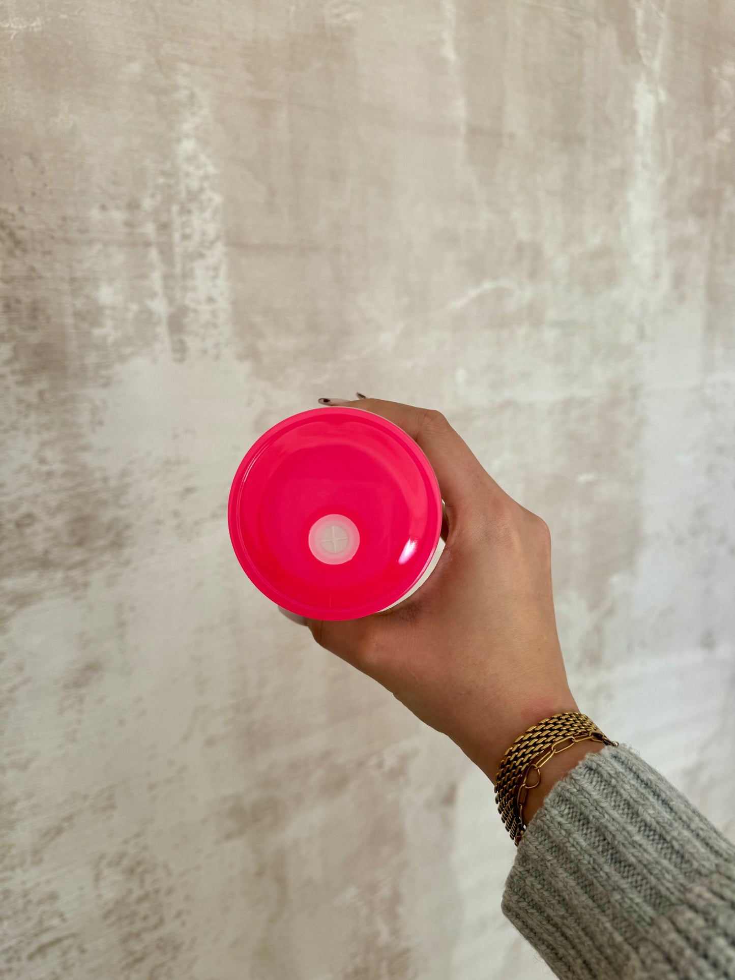 Deckel Trinkglas pink