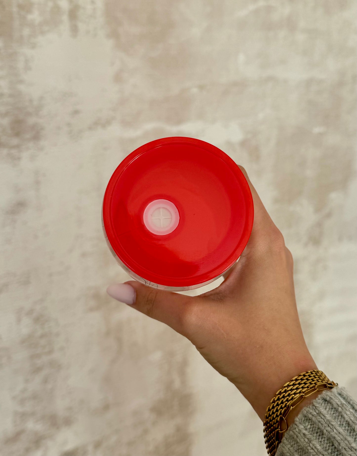 Deckel Trinkglas rot