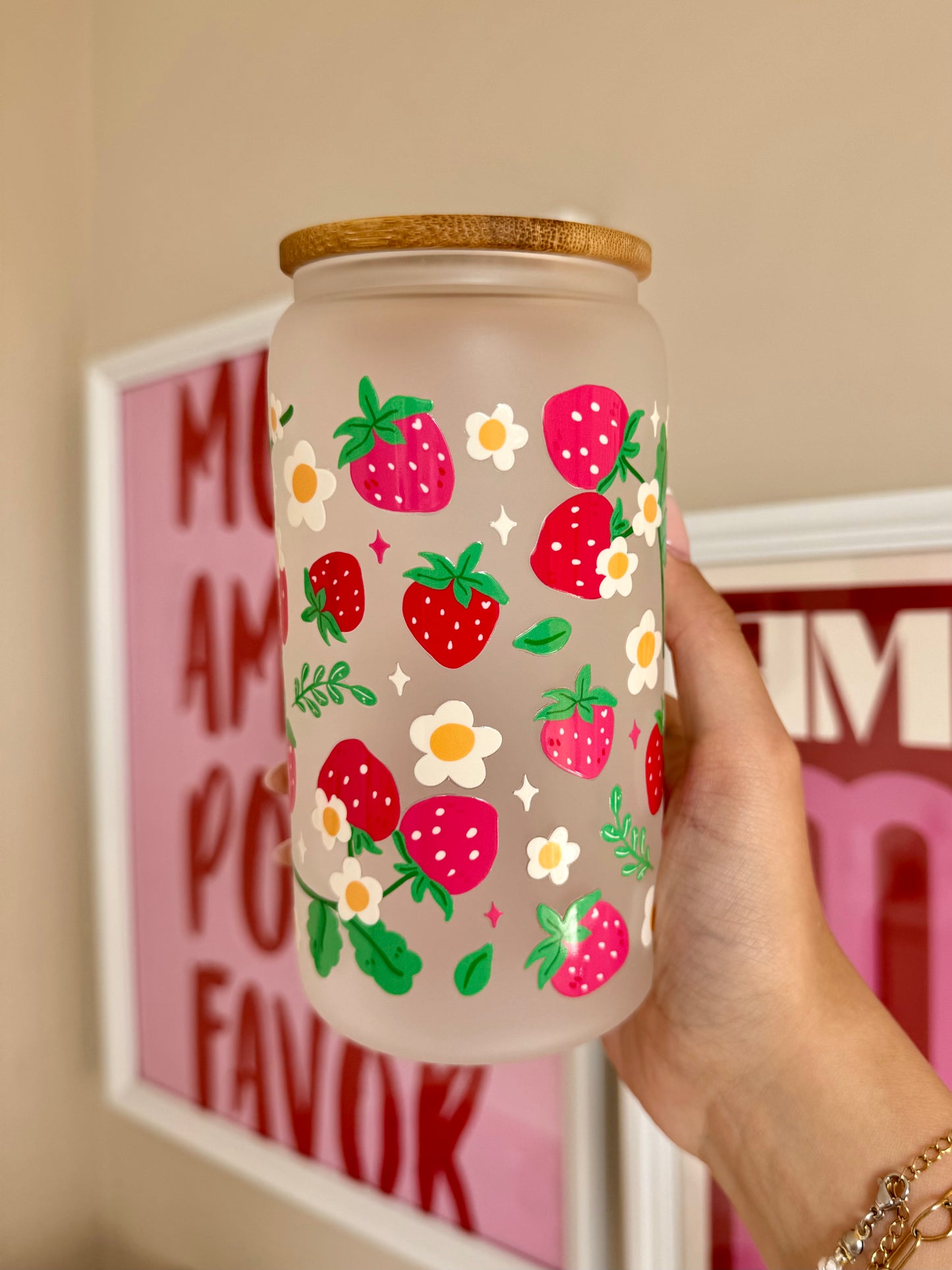 Trinkglas kleine Erdbeeren 470ml