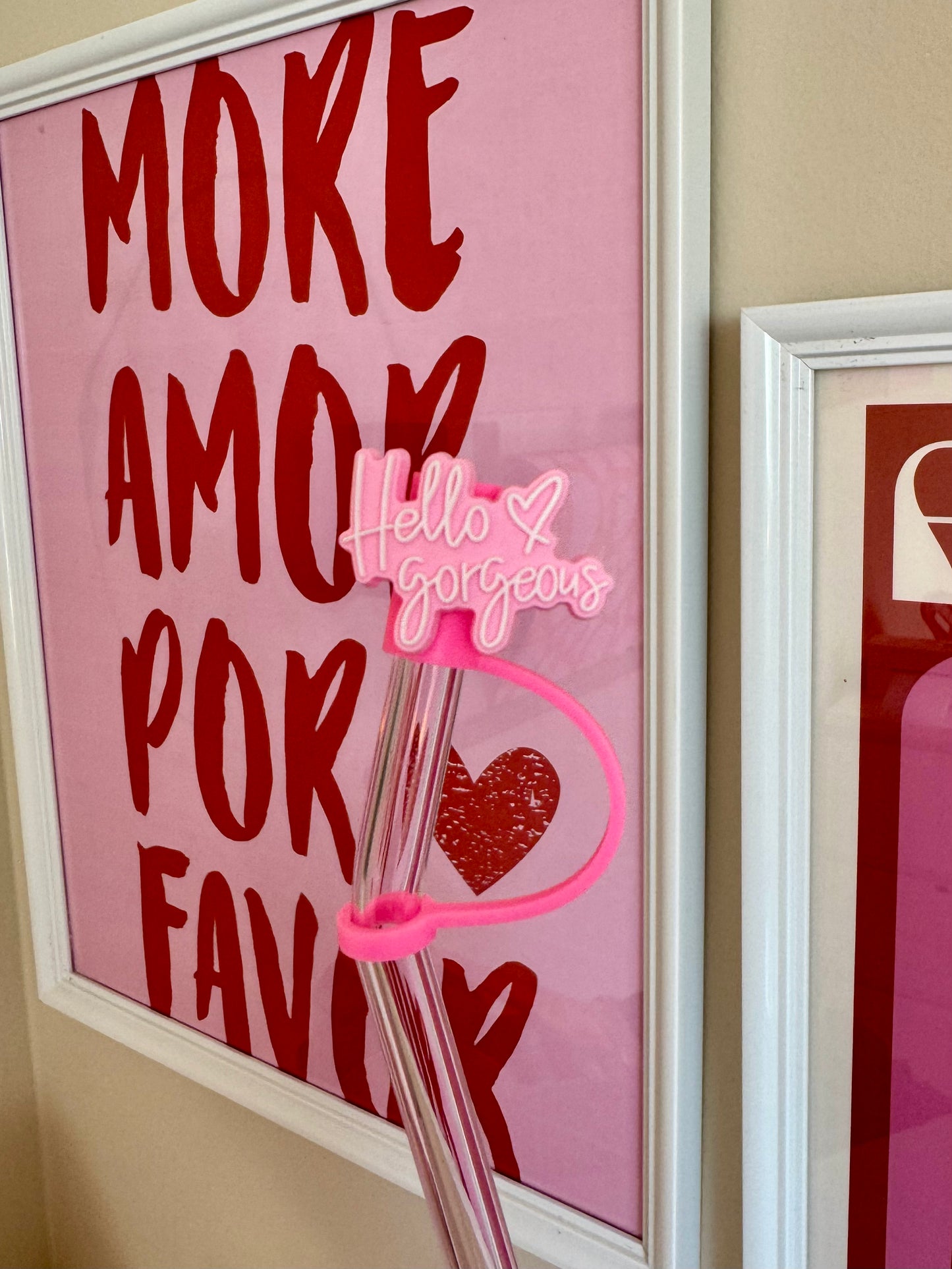 Strohhalmtopper hello gorgeous