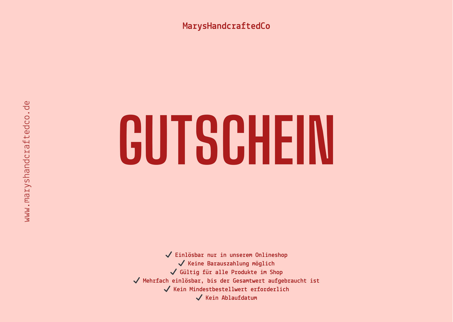 MarysHandcraftedCo - Gutscheine