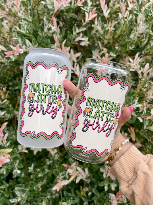 Trinkglas matcha latte girly 470ml