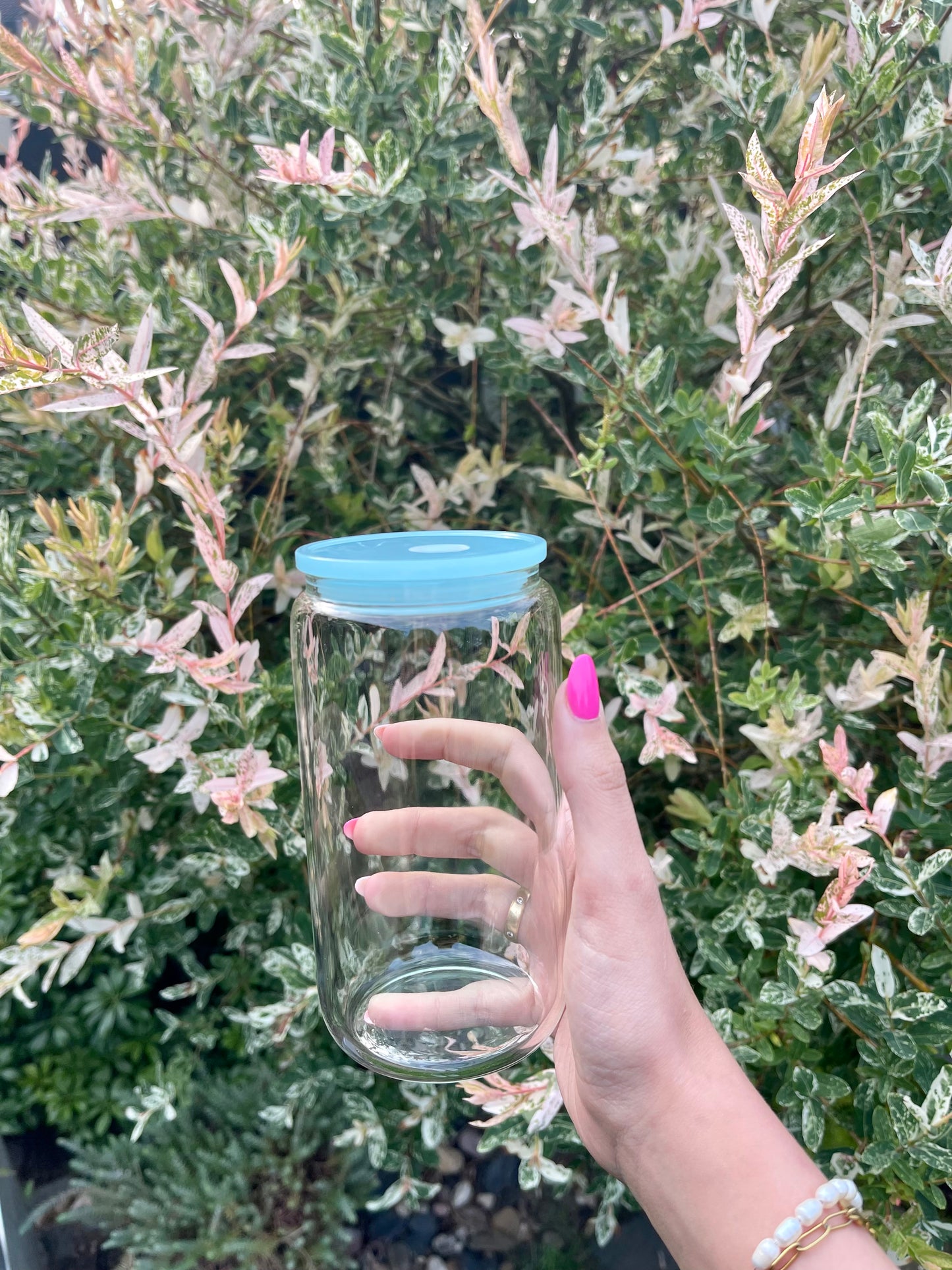 Deckel  Trinkglas blau