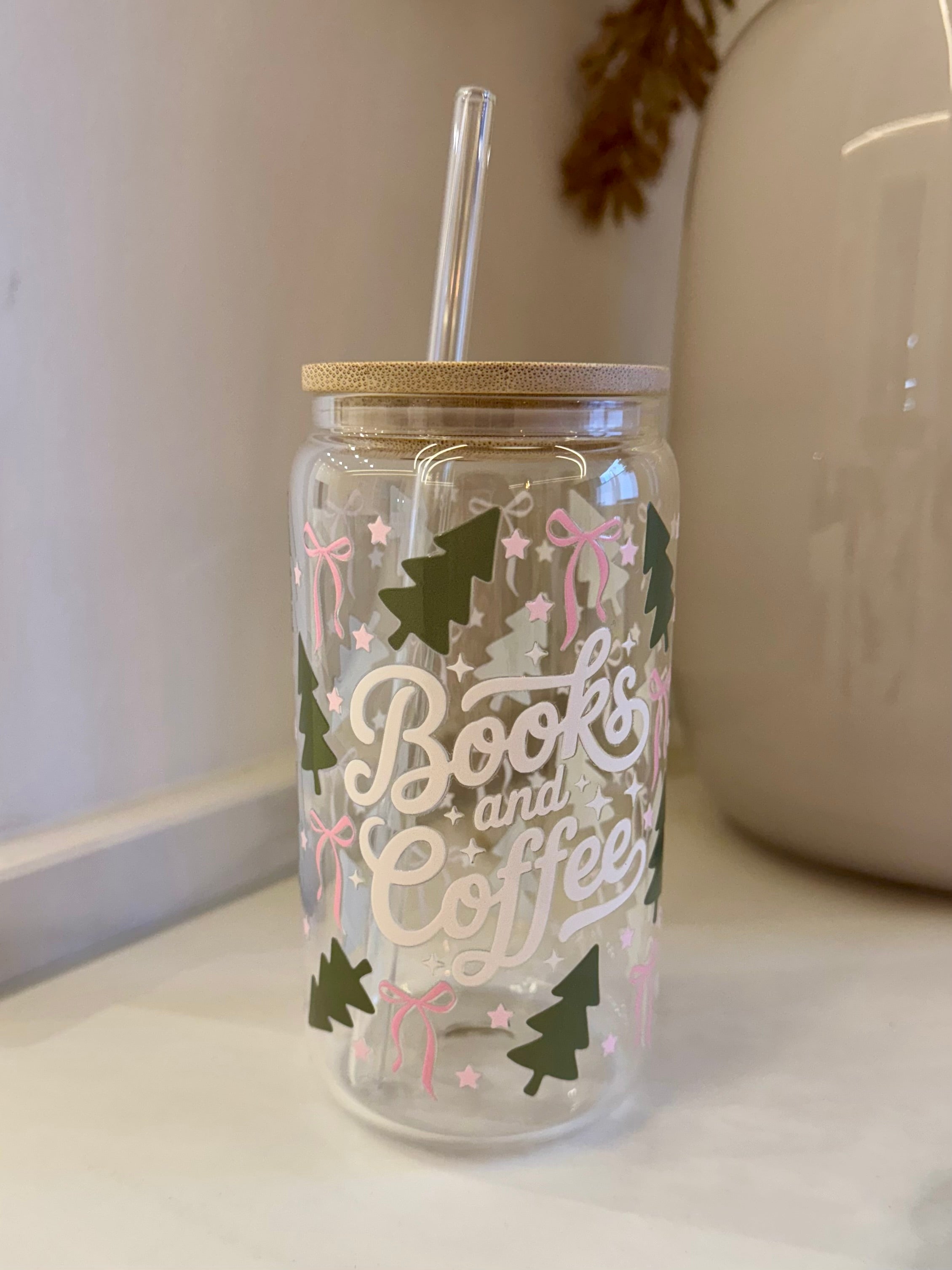 Trinkglas books and coffee Weihnachten 470ml