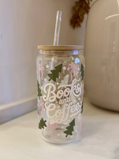 Trinkglas books and coffee Weihnachten 470ml