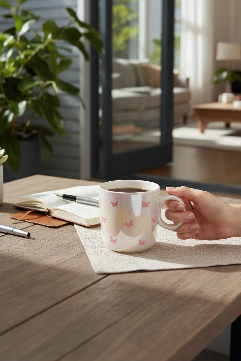 Tasse holographisch Schmetterling