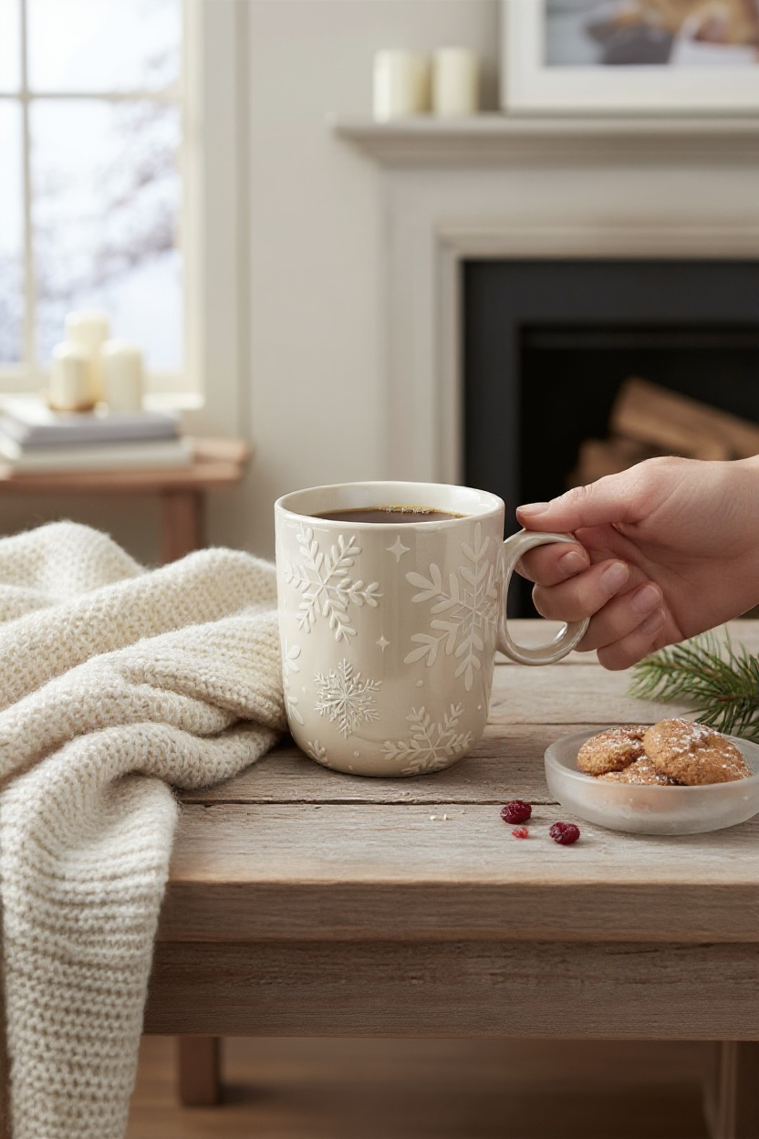 Tasse holographisch Schneeflocke