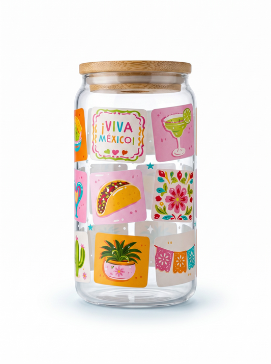 Trinkglas Patchwork Viva México 470ml