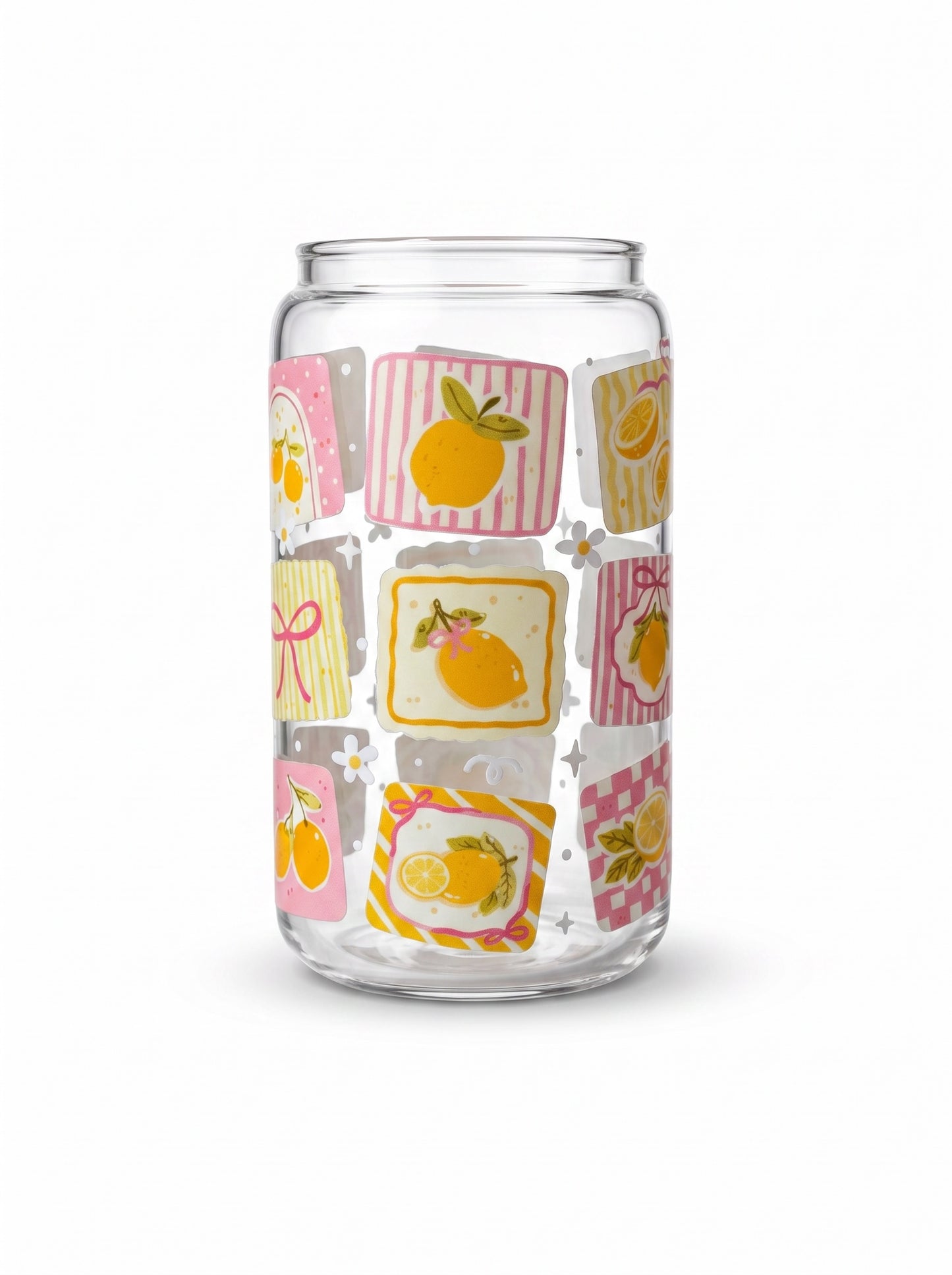 Trinkglas Patchwork Zitronen 470ml
