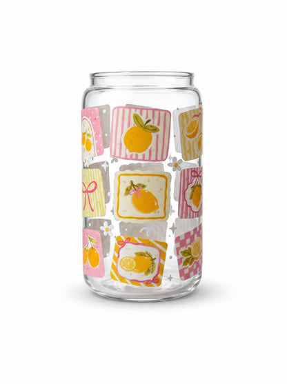 Trinkglas Patchwork Zitronen 470ml