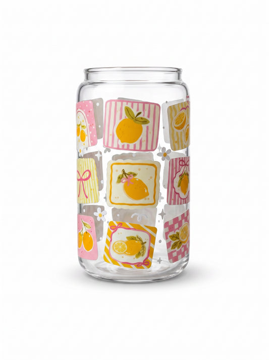 Trinkglas Patchwork Zitronen 470ml