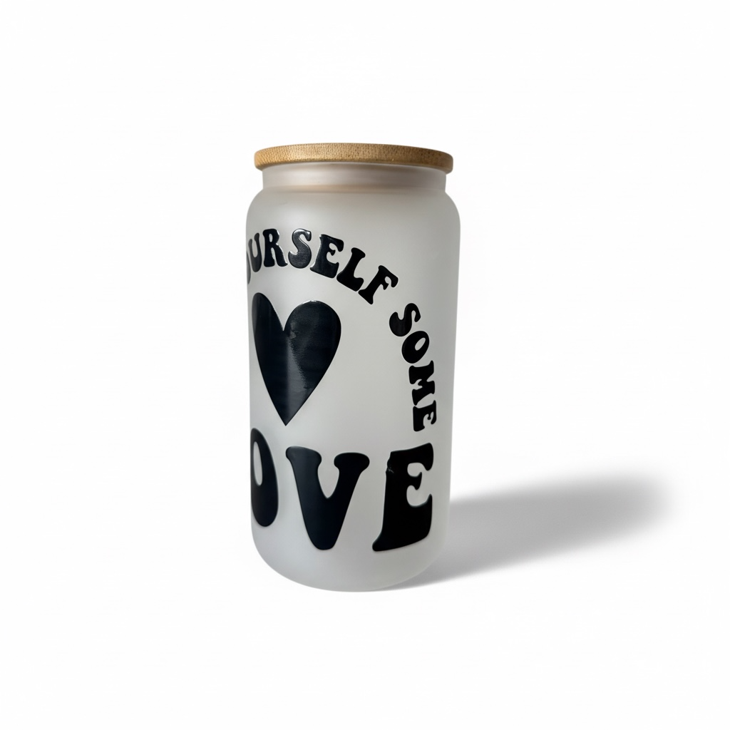 Trinkglas give yourself love 470ml
