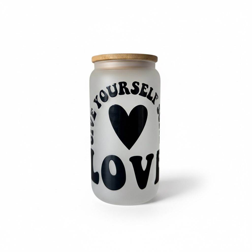 Trinkglas give yourself love 470ml
