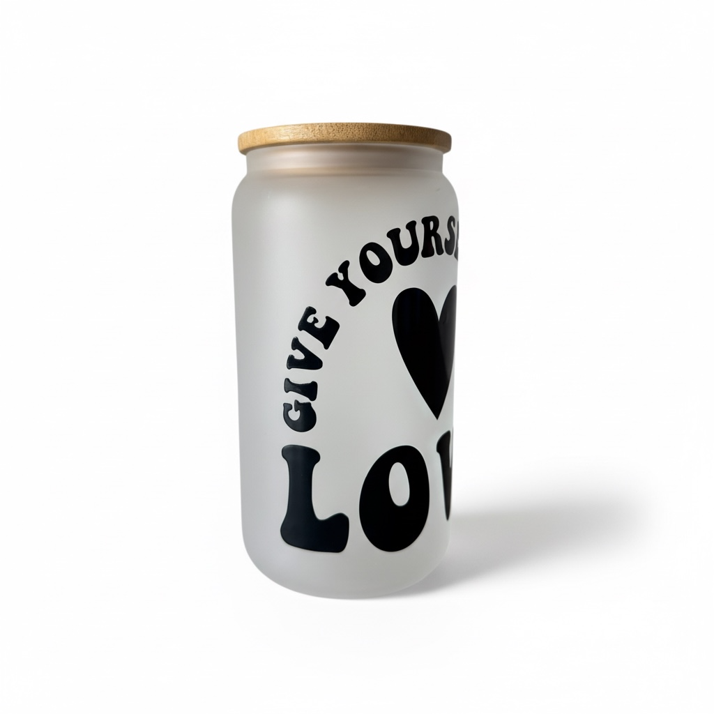 Trinkglas give yourself love 470ml