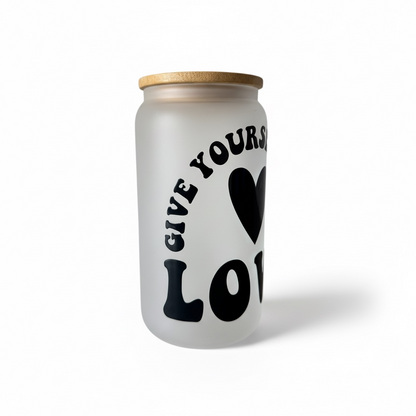 Trinkglas give yourself love 470ml