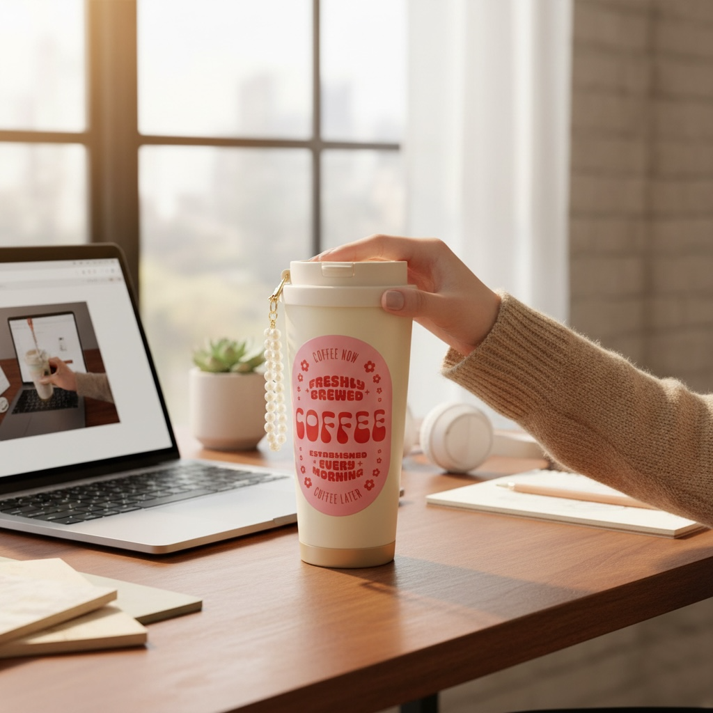 Thermobecher freshley brewed coffee