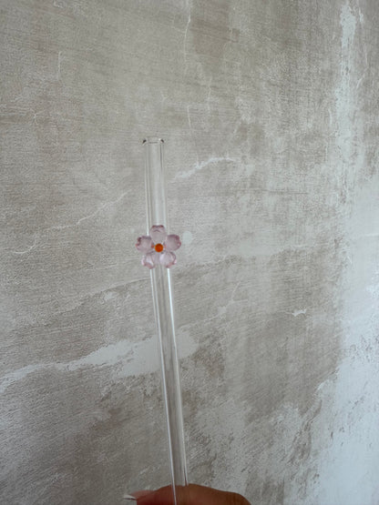Glasstrohhalm rosa Blume