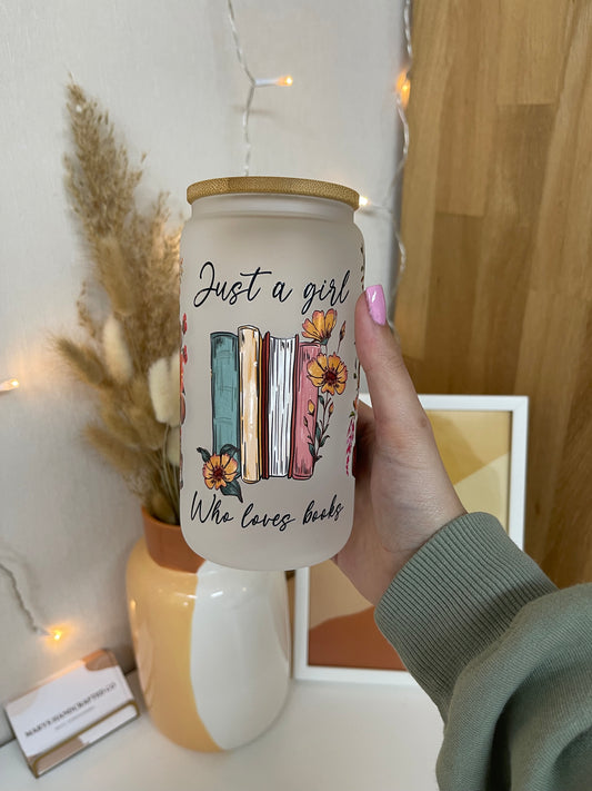Trinkglas just a girl who loves books 470ml