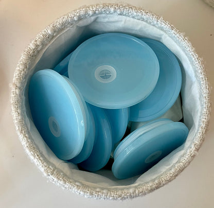 Deckel  Trinkglas blau