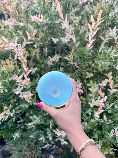 Deckel  Trinkglas blau