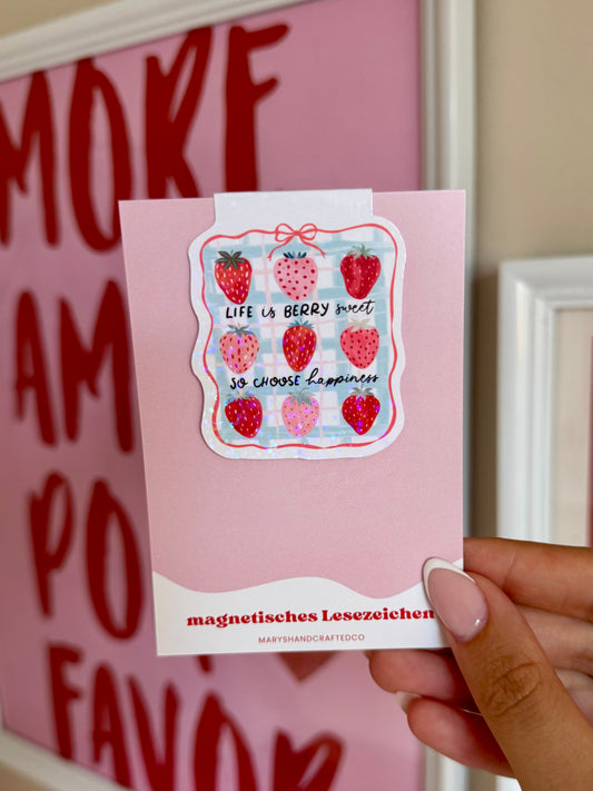 magnetisches Lesezeichen Erdbeeren