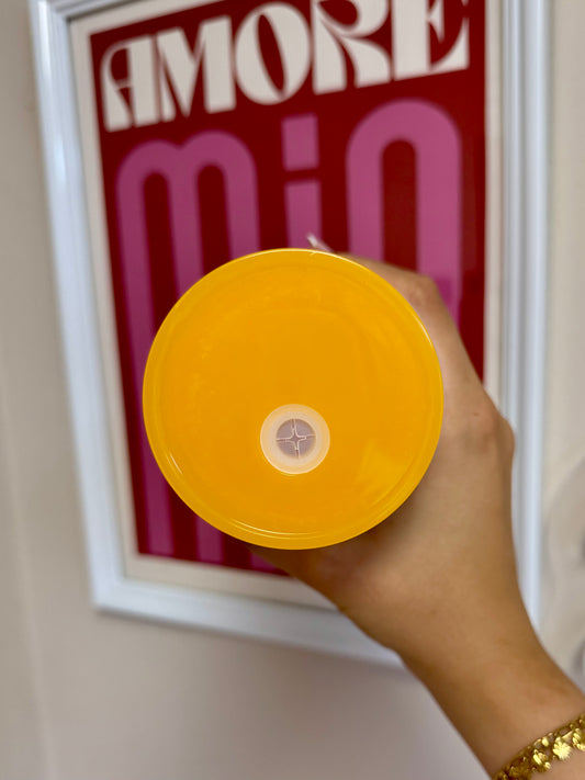 Deckel Trinkglas gelb