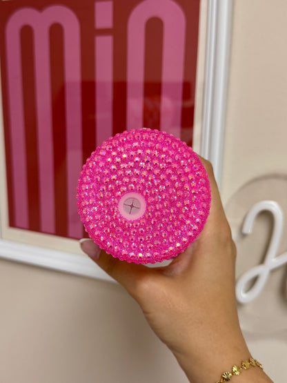 Deckel Trinkglas pink Glitzer