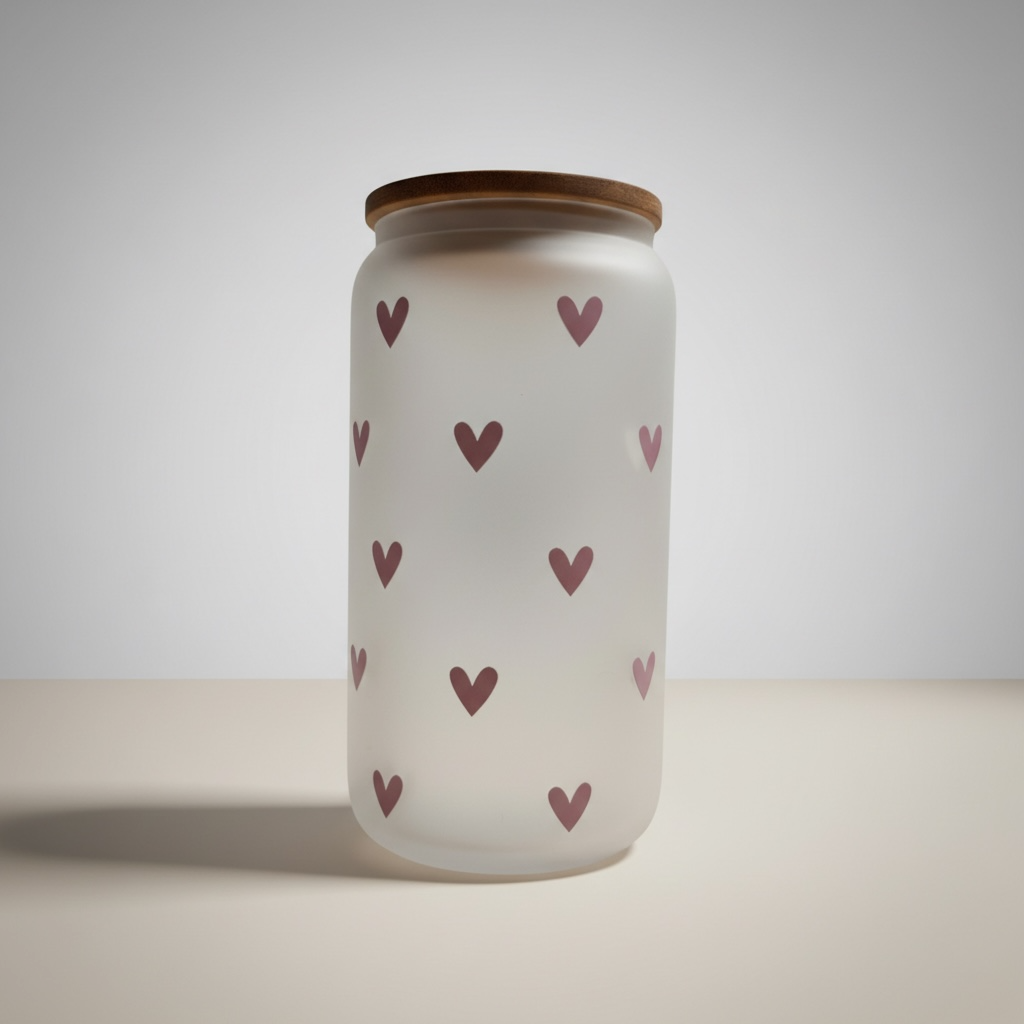 Trinkglas Herzchen rosa 470ml