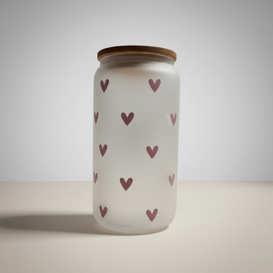 Trinkglas Herzchen rosa 470ml