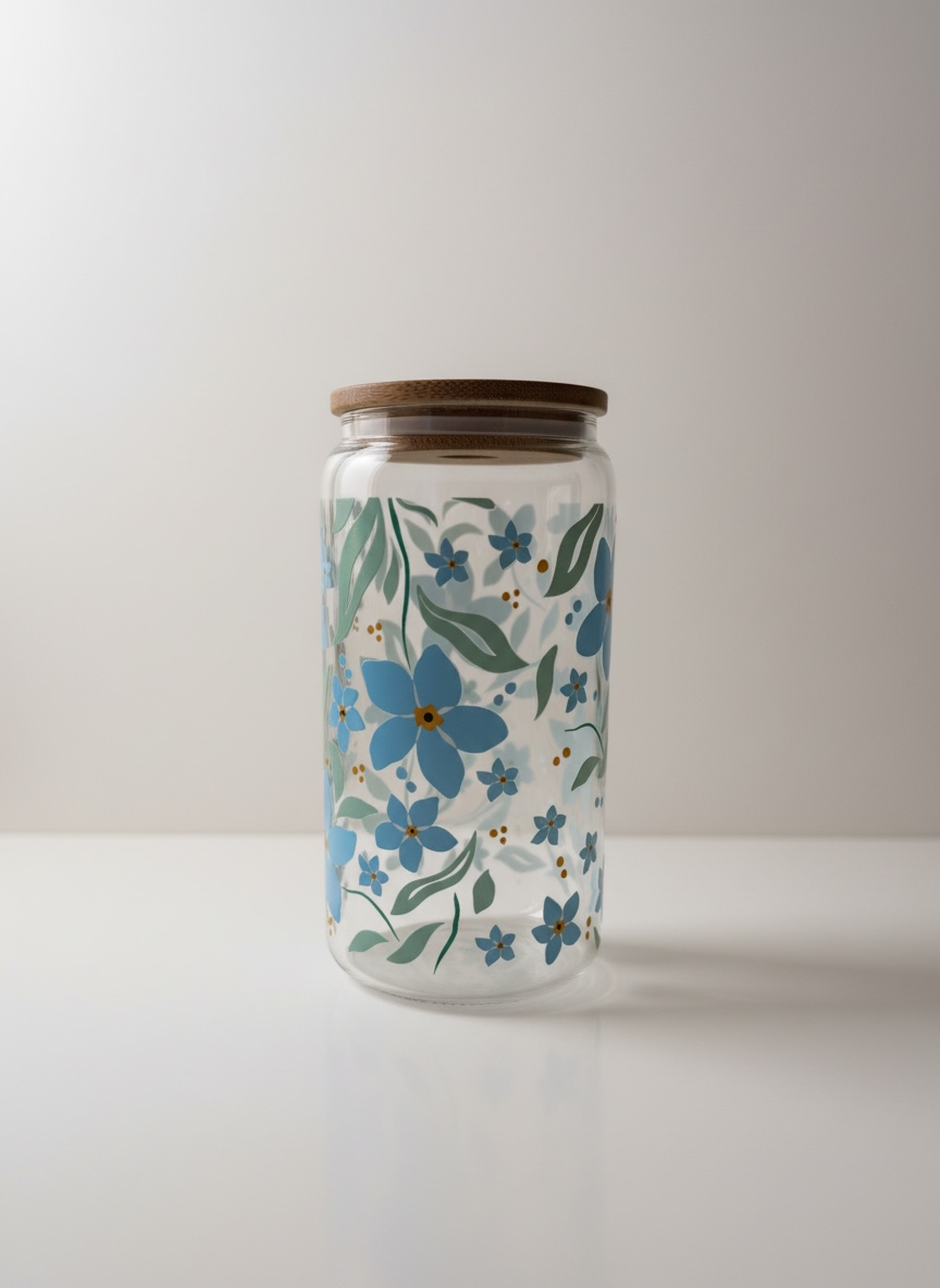 Trinkglas Floralia blau 470ml