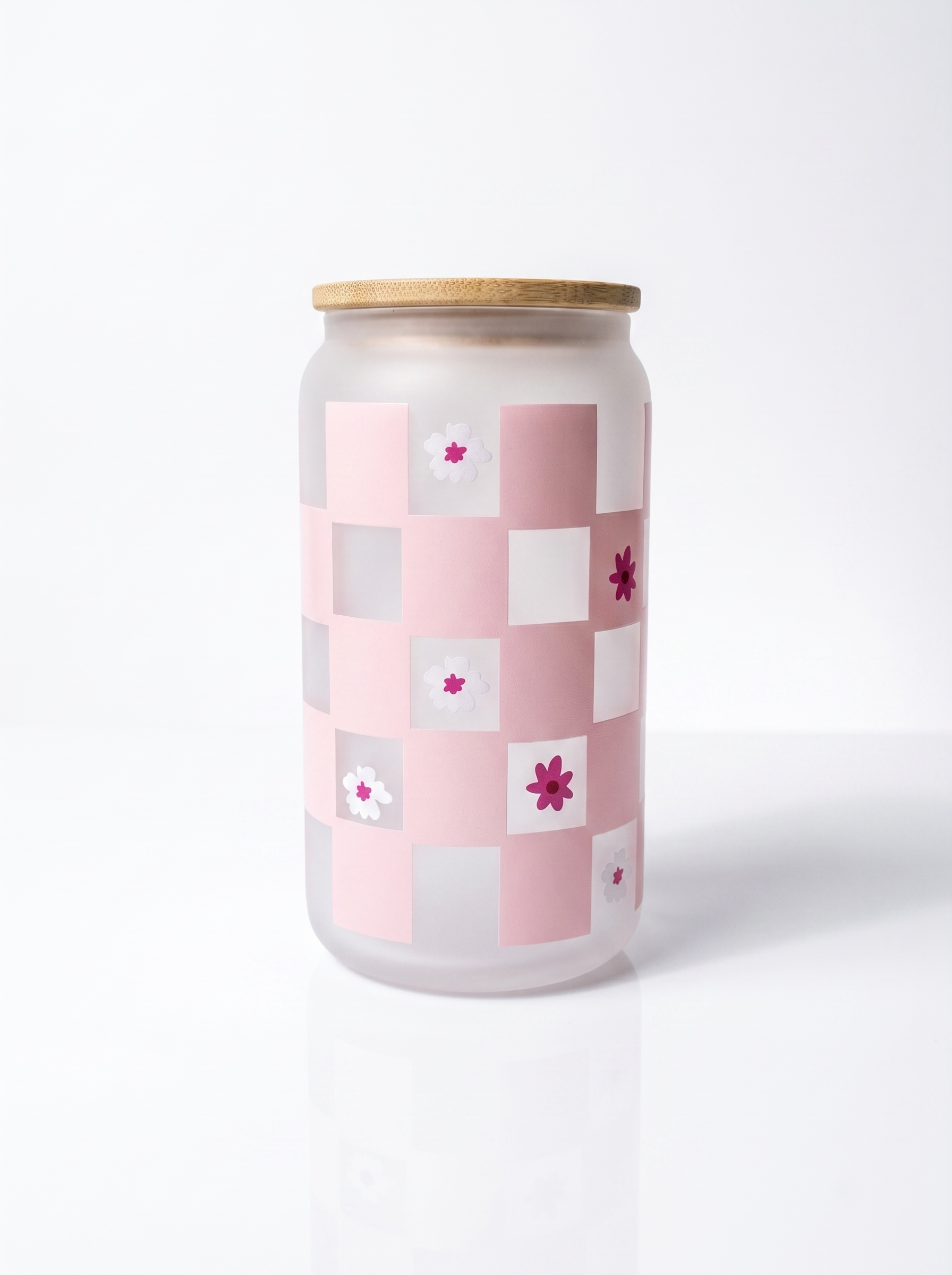 Trinkglas Karo rosa Blumen 470ml