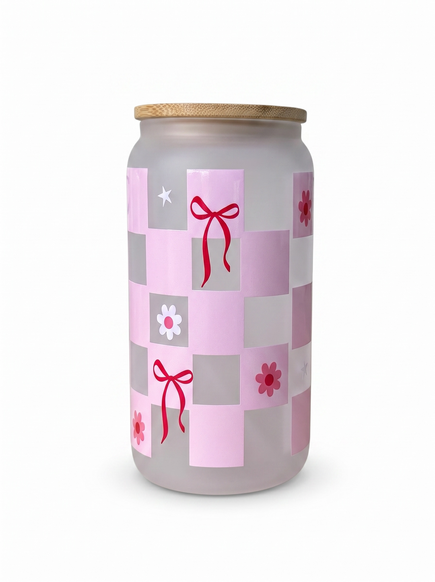 Trinkglas Karo rosa Schleifen 470ml