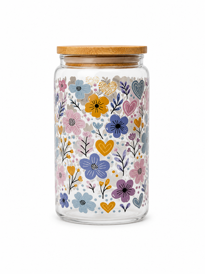 Trinkglas Lila Blumenwiese 470ml