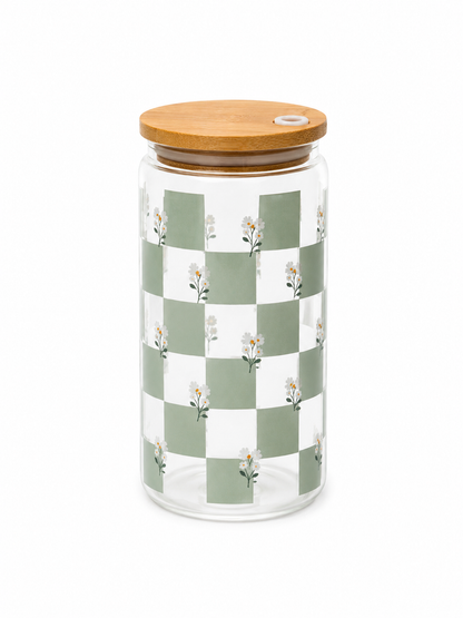 Trinkglas Karo grün Daisy 470ml