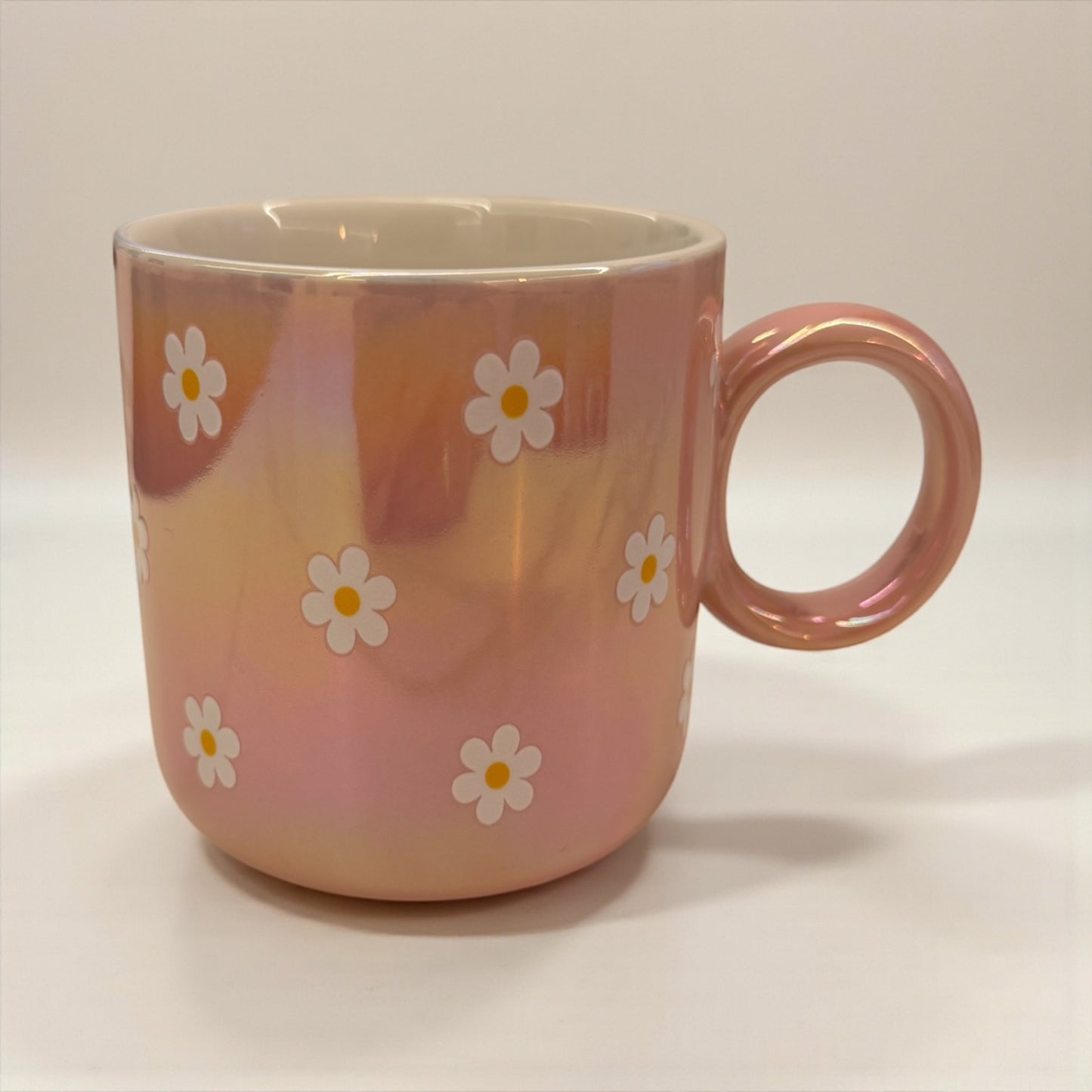 Tasse rosa holographisch Gänseblümchen