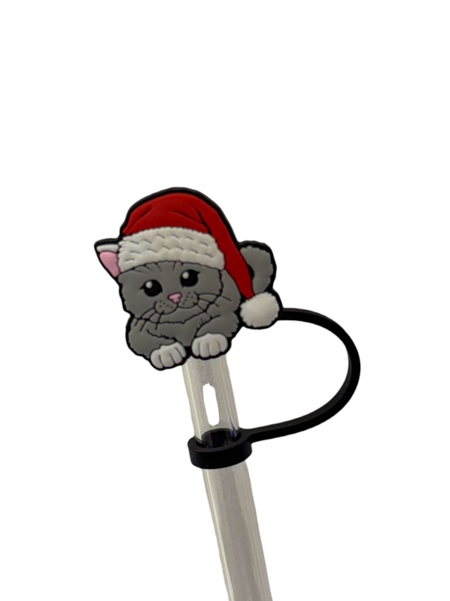 Strohhalmtopper Katze Weihnachten