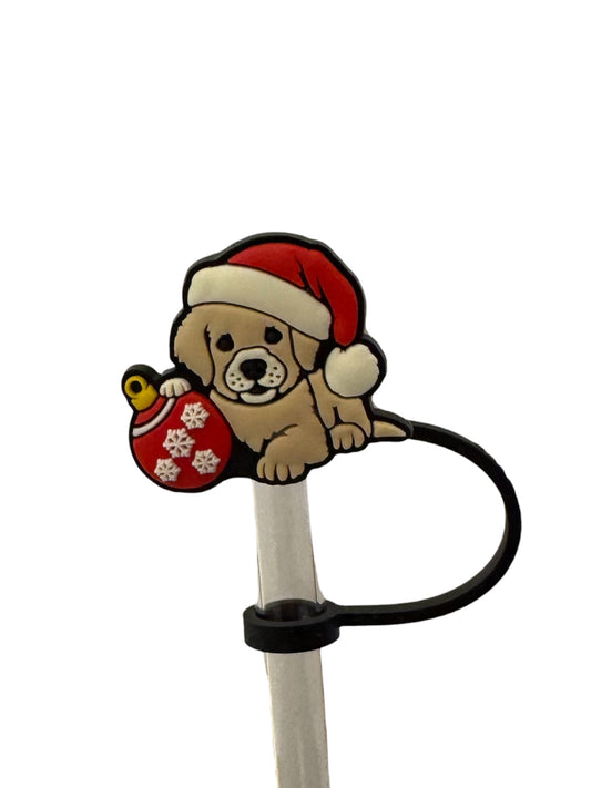Strohhalmtopper Hund Weihnachten