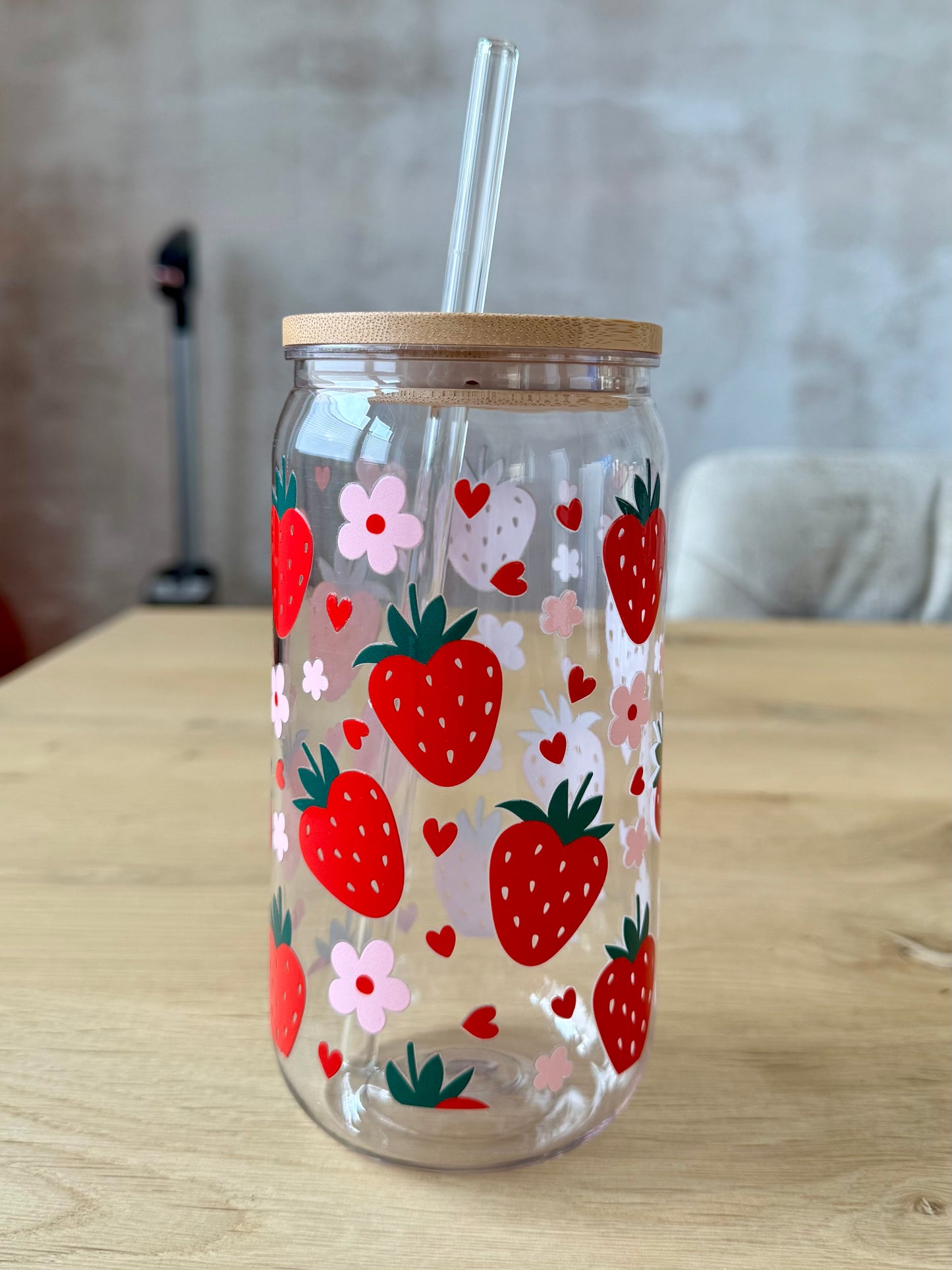 Plastikglas Erdbeere