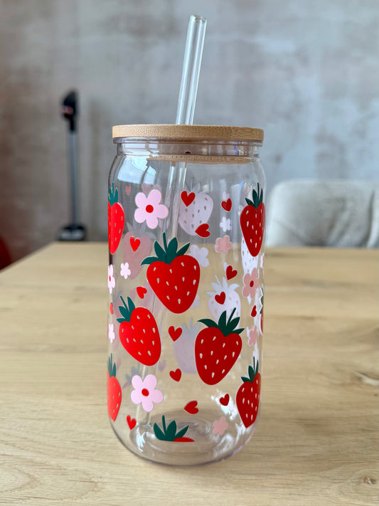 Plastikglas Erdbeere