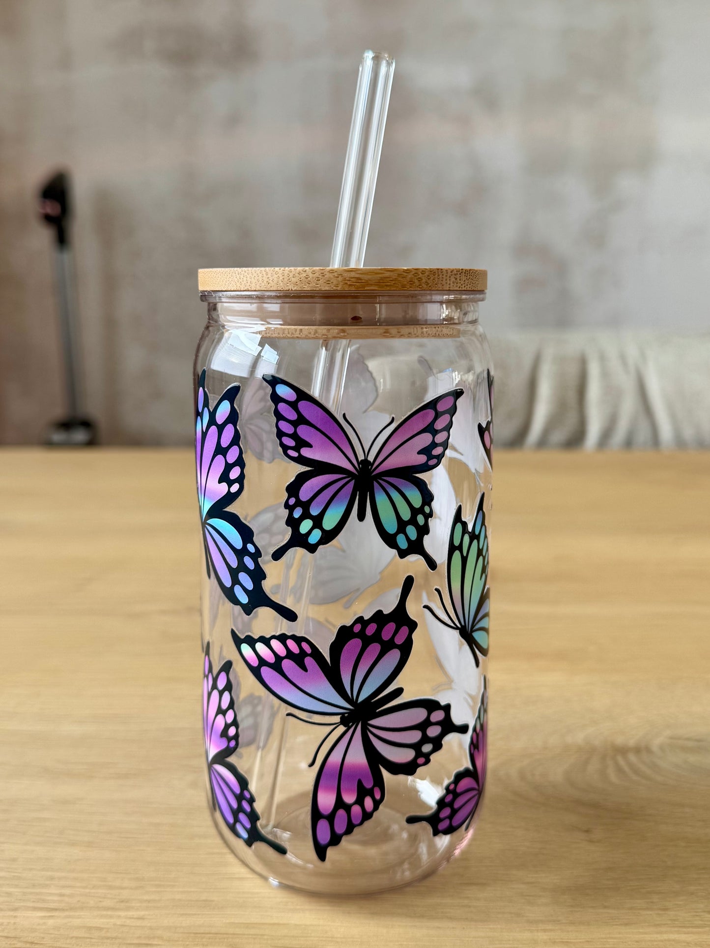 Plastikglas Schmetterling