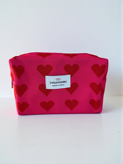 Kosmetiktasche Herzen pink