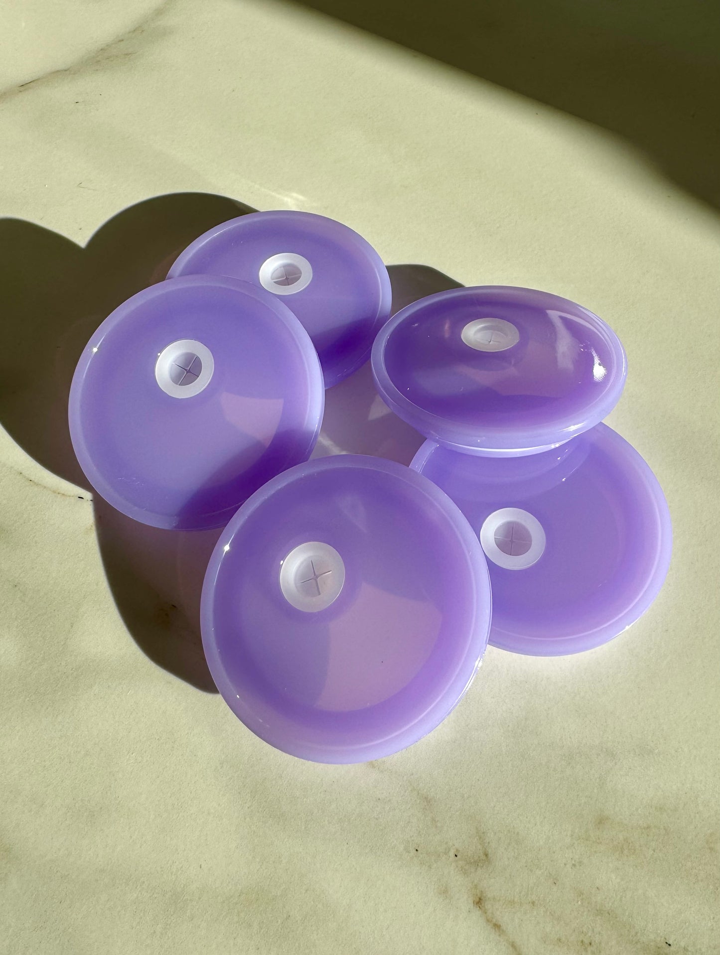 Deckel Trinkglas lila