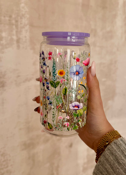 Deckel Trinkglas lila