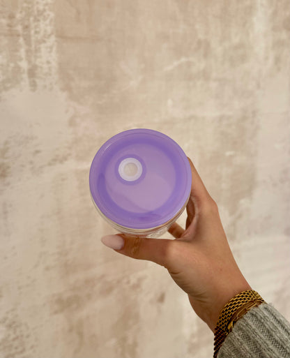 Deckel Trinkglas lila