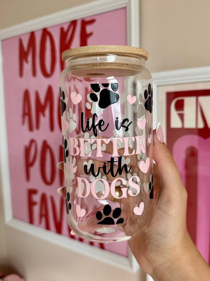Trinkglas life is better with dogs 470ml