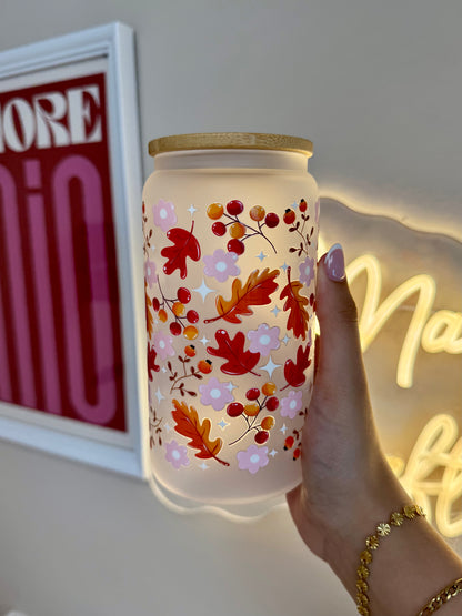 Trinkglas golden leaves 470ml