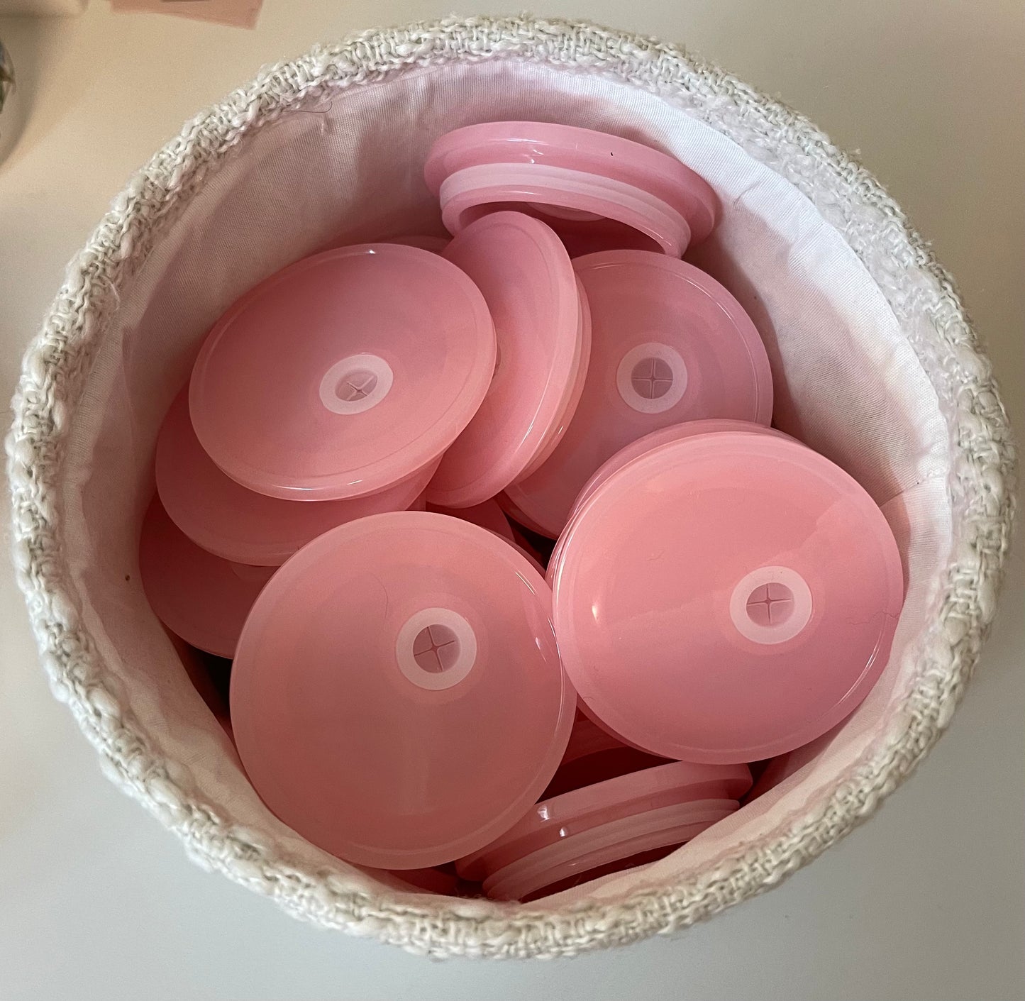 Deckel Trinkglas rosa